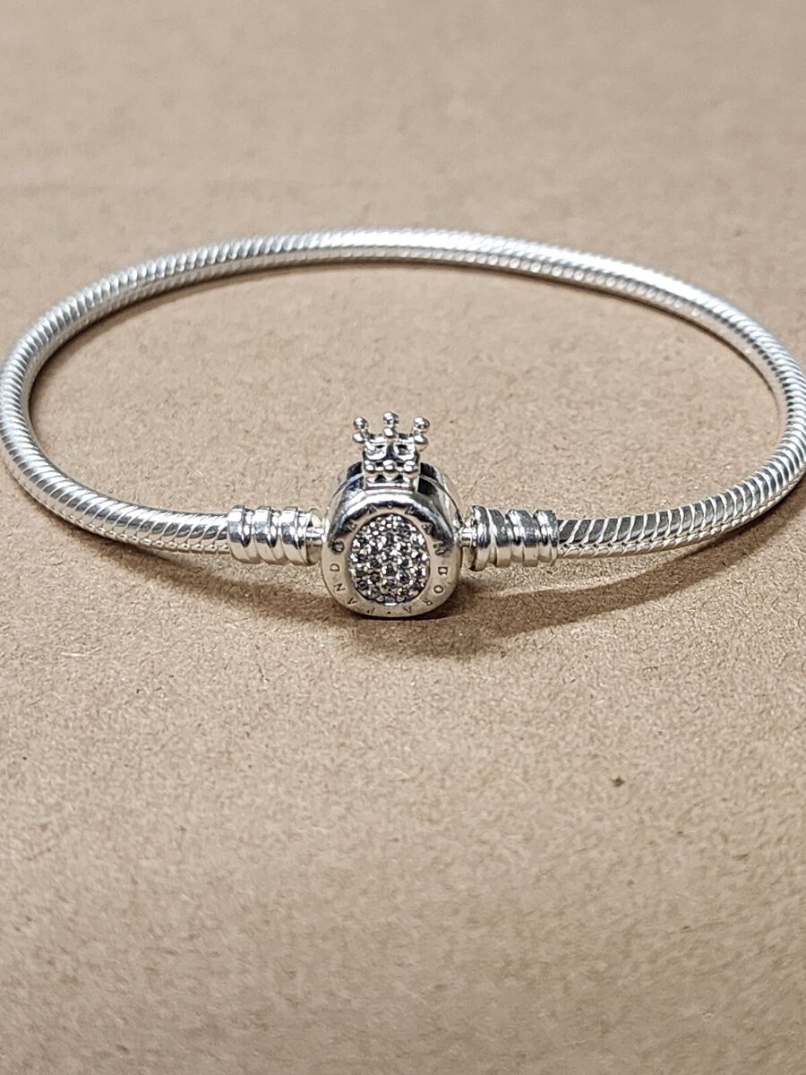 Pandora Moments Crown O & Snake Chain Bracelet - 7.1inches