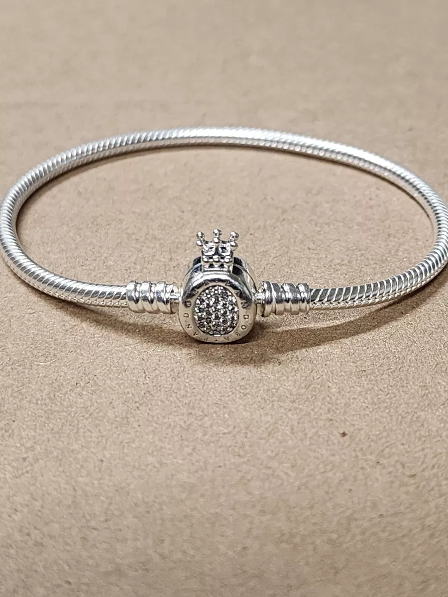 AUTHENTIC PANDORA MOMENTS CROWN O CLASP SNAKE CHAIN BRACELET