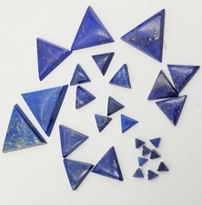4 Pieces Natural Lapis lazuli Triangle shape Bevel Buff top cut 20x20 MM