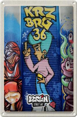 Blechschild Reise 20x30cm Berlin Kreuzberg Graffiti 36 Kunstwerk Schild tin sign