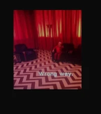 Twin Peaks "Wrong Way" Black Lodge Red Room Small Glossy NEW Sticker