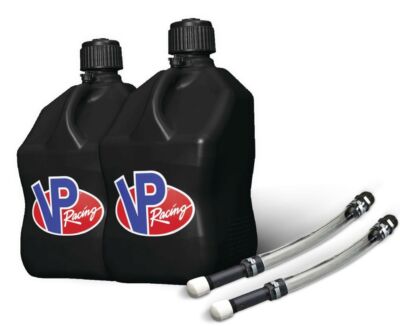 Vp Racing Quick Fill VP Racing 2 Pack Black 5.5 Gallon Square Utility Jugs + 2 Deluxe Fill ...