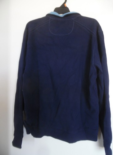 NEW WT PARADISE 1/2 ZIP SWEATER SIZE M 100% COTTON BLUE SOLID - Picture 3 of 3