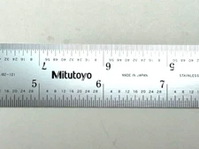 Mitutoyo 12" Scale 1/64, 1/32, 1/16, 1/8" Grad 4R Rigid Stainless Rule 182-121