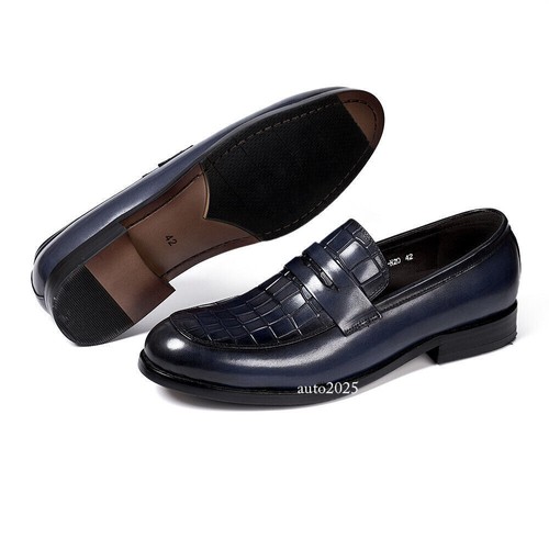 Loafers Men's Real Leather Handmade Shoes Men's Penny Shoes Slip-on Loafers Sz - Picture 13 of 26