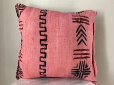 Hand made Mud Cloth Decorative Pillow Cover 14" X 14" Art deco