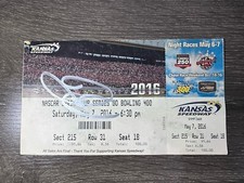 Dale Earnhardt JR Autograph NASCAR Ticket 2016 Kansas Seat 18 Earnhardt