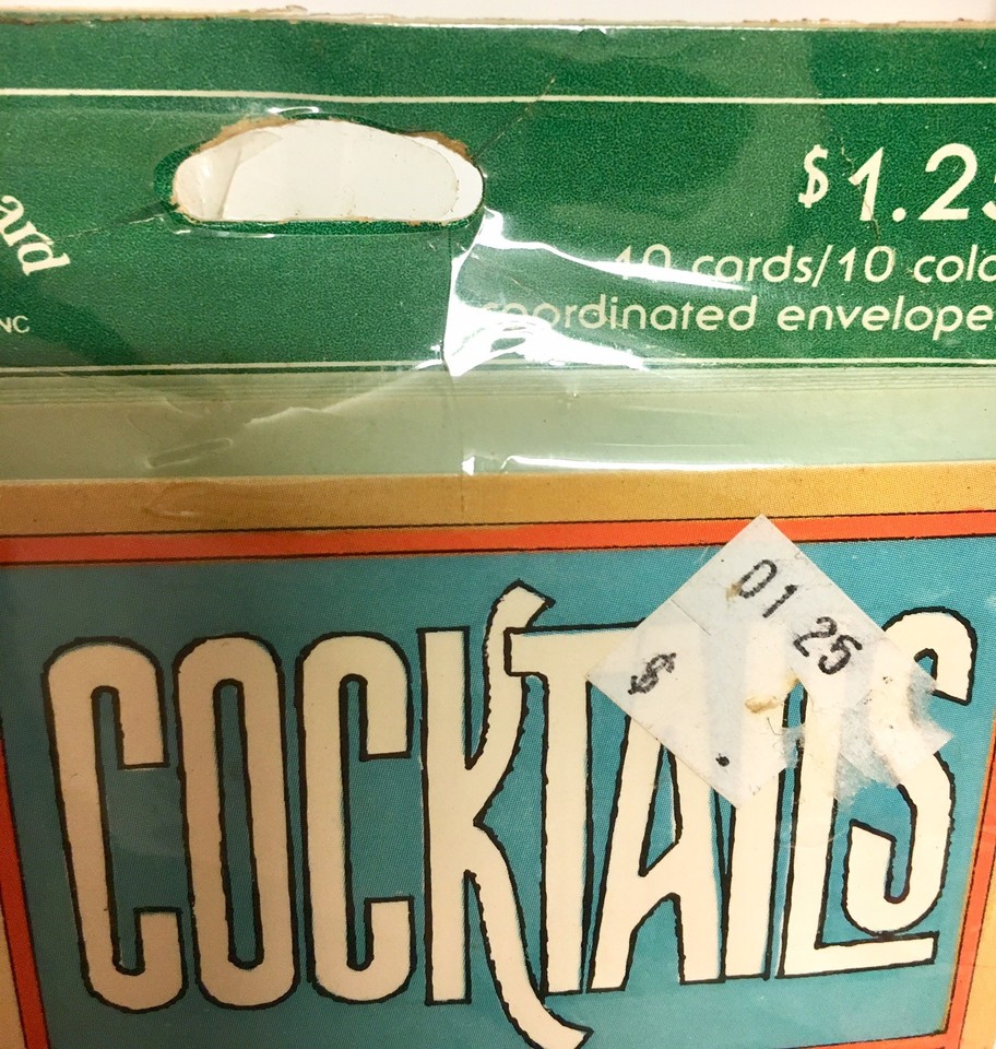 Vintage Drawing Board Greeting Cards Inc. Cocktails Invitations 10 Pack