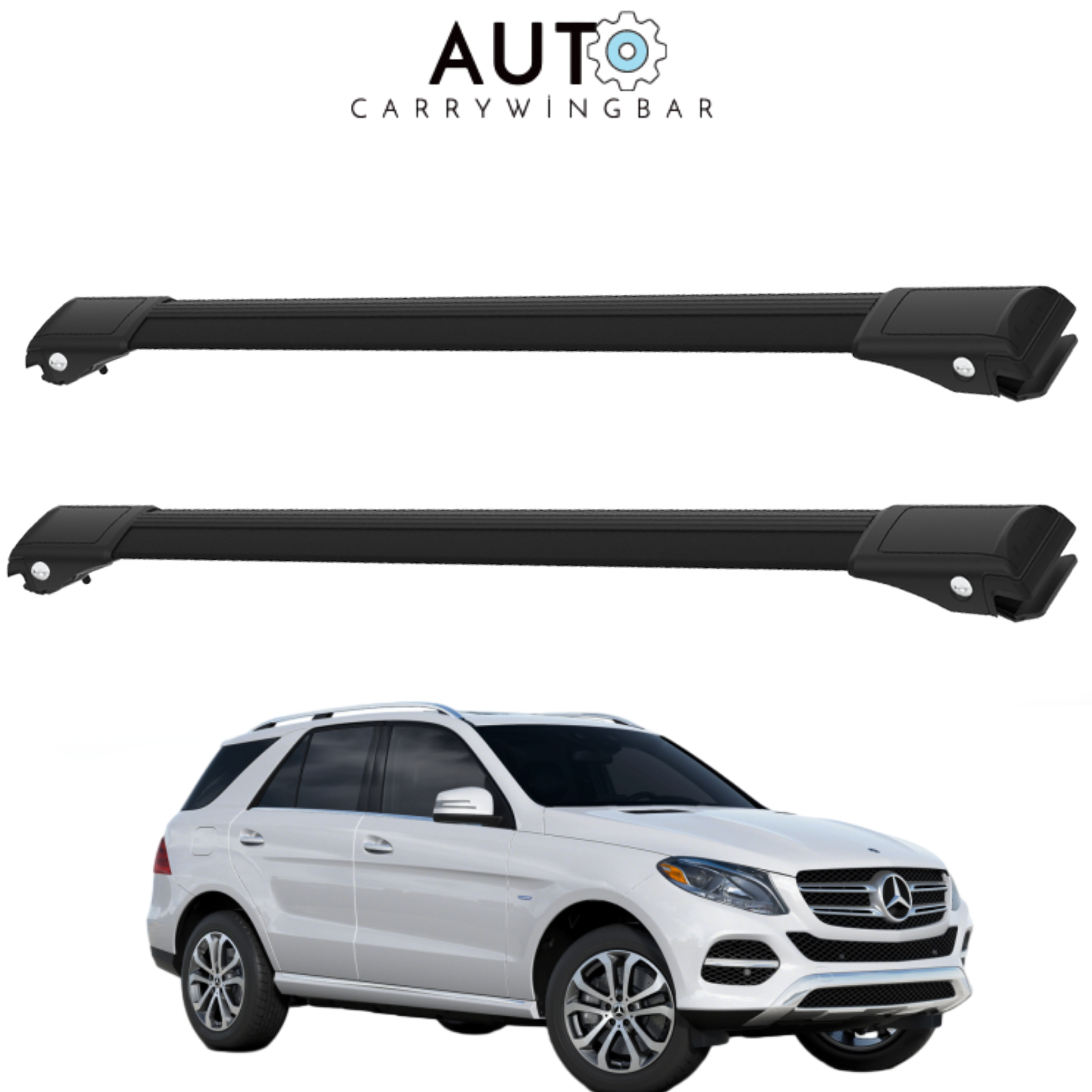 RoofRackCrossBarsforMercedes-BenzGLE-ClassW1662016-2019Black2Pcs