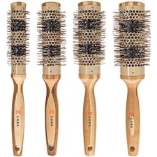Kobe Hair Brush Radial Heat-Retaining Ceramic Bamboo Rnd Barrel 4 sizes 25-42mm