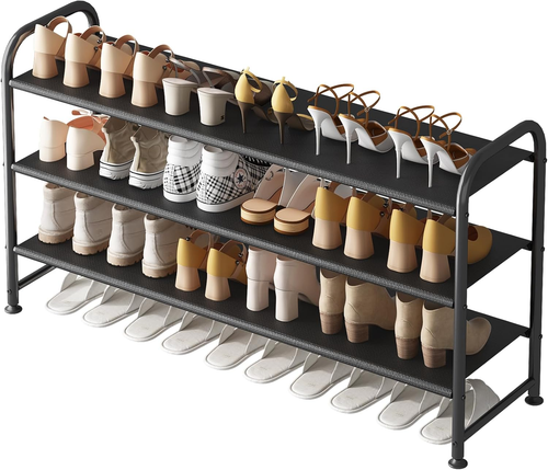 Shoe Rack 3 Tier Long Storage Organizer Wide Metal Shoe Shelf for Closet Entrywa - Picture 9 of 12