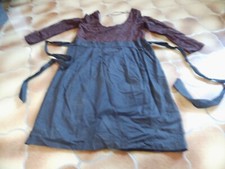 Kleid Tunika Minikleid Cocktailkleid Abendkleid Spitze braun Rock schwarz S Miss