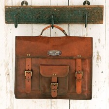 19" Really Soft Men's Rare Leather Vintage Laptop Messenger Handmade Briefcase