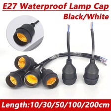 IP67 Outdoor E27 Waterproof Lamp Cap LED Bulb Socket 10cm- 200cm Black/White
