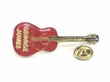 George Jones Red Guitar 2” Vintage Lapel Pin Pinback Buttons