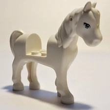 Lego Minifigure Animal Horse White Friends Bright Light Blue Eyes 93083c01pb02