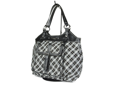 BURBERRY LONDON BLUE LABEL Nylon Canvas Leather Shoulder Bag