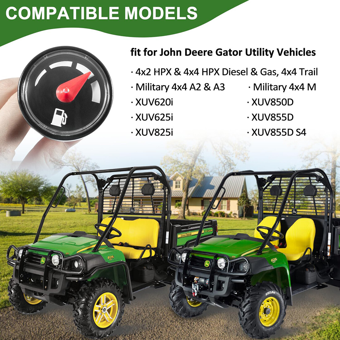 JAVIK Fuel Gauge Gas Cap For John Deere Gator HPX XUV 620i 625i 825i 850D 855D Diesel Gas : Buy Online At Best Price In KSA - Souq Is Now - Foto 7