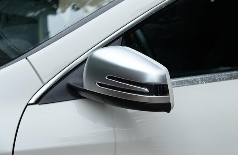 ABS Matt Silver Rear View Side Door Mirror Cover For Benz C-Class W204 2010-2014