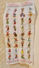 1960s Walt Disney Marx Disneykins Paper Box Insert Character Figures Checklist