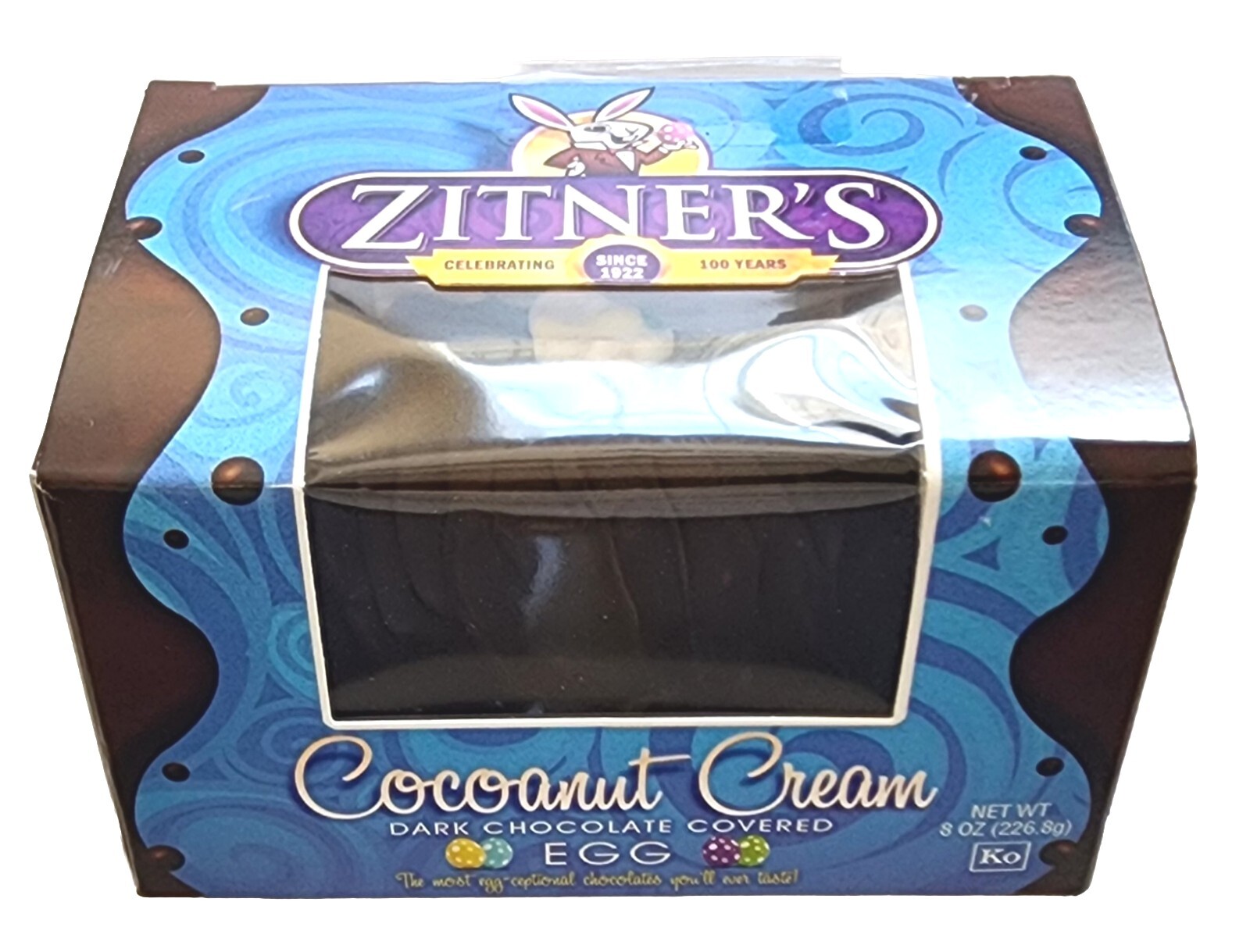 Zitner's Cocoanut Cream Dark Chocolate Covered Egg 8oz (One Egg Per Box