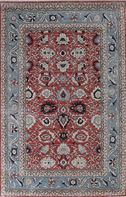 Bohemian Ziegler Turkish Area Rug Hand-Knotted 7x10 ft Red