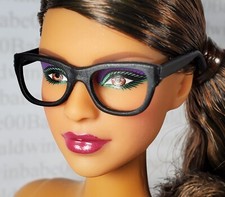 GLASSES ONLY A PLASTIC BLACK FRAME 11.5" 1/6 DOLL NO LENS READING ACCESSORY