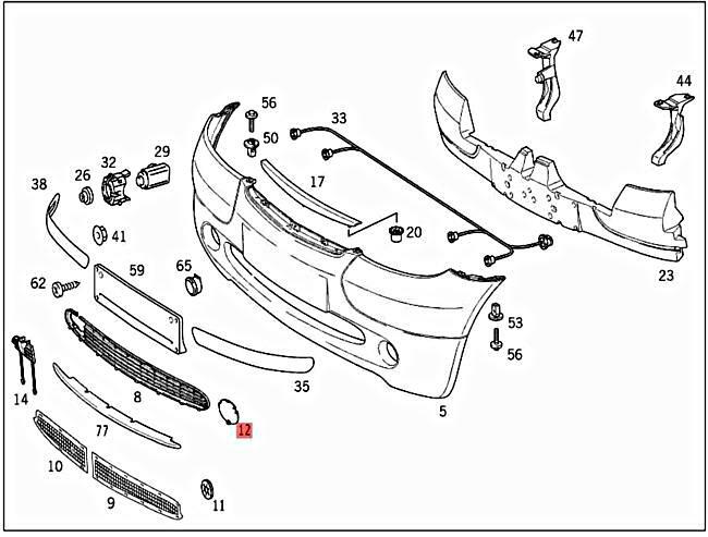 Genuine MERCEDES BENZ MB a Class W168 Front Bumper Cooling Cover O 