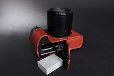 Genuine real Leather Half Camera Case bag cover for Canon G3X G3 X Bottom Open