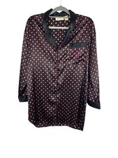 Vintage Victoria  s Secert Gold Label Satin Long Sleeve Sleep Shirt Size Medium