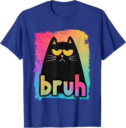 Funny Cat Bruh For Teens Boys Girls Men Women Meme Graphic T-Shirt Hoodie - Picture 13 of 14