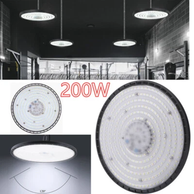 200W LED High Bay Light UFO Factory Workshop Warehouse Industrial Lamp Fixture