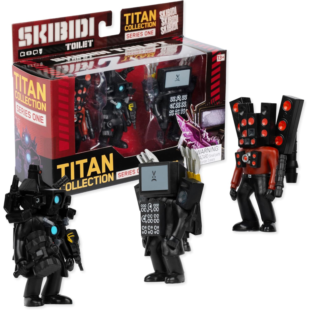 Skibidi Toilet Titan Collection Series 1 Action Figures Pack of 3 Childrens Toy