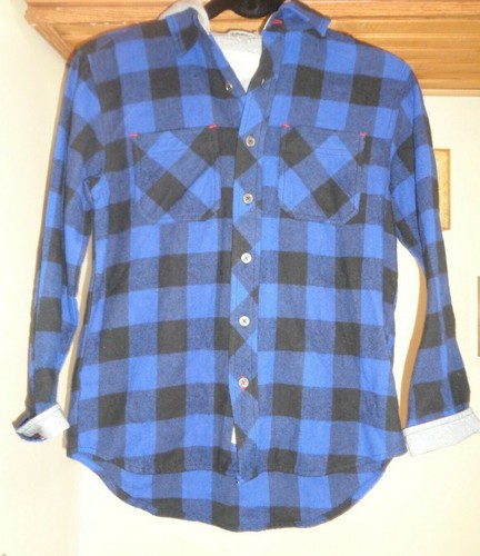 BLACK PLAID FLANNEL SWEATSHIRT 