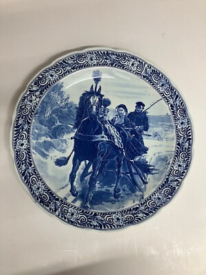 Delfter Teller 39,5cm Royal Sphinx Petrus Regout Maastricht Delfts, wohl um 1940