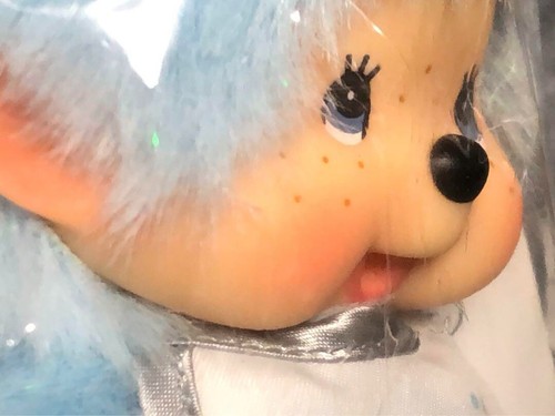 Monchhichi Sky Tree Blue Plush Doll, Limited Edition Collectible Toy 7294MT - Picture 8 of 12