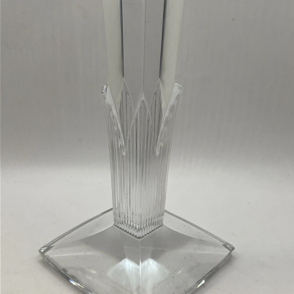 "Candelabro de cristal de plomo Mikasa estilo años 20 y 30 vintage Art Deco clemátide 10""" Foto 2 de 4
