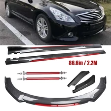 For Infiniti G37 Coupe Sedan Front Bumper Lip Spoiler Side Skirt Carbon Fiber