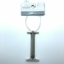 Letter I Silver Monogram Ornament Christmas Holiday Initial Wondershop 3.5"