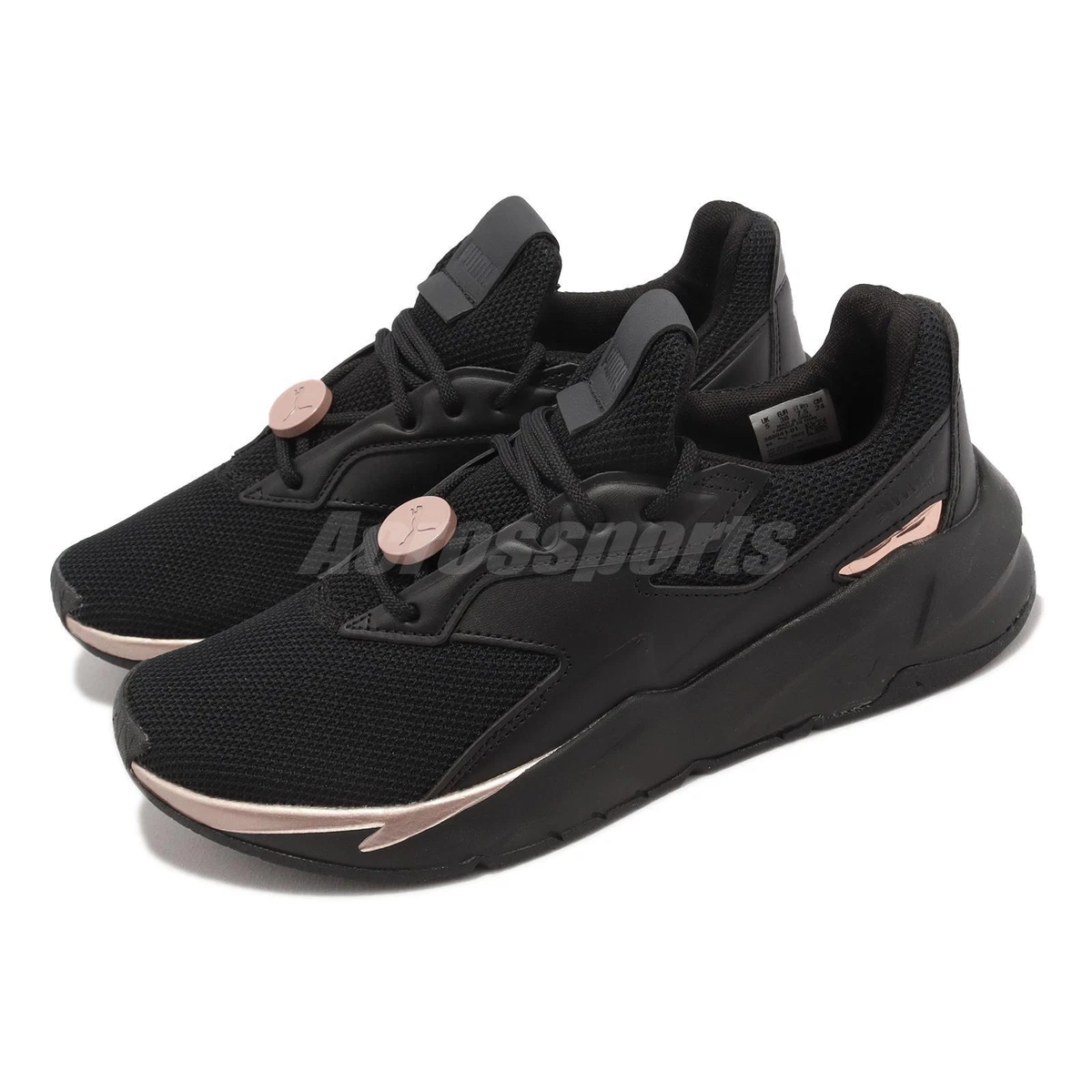 Puma Fier Nitro Metallic Wns Black Rose Gold Women Running Sports Shoe 388941 01