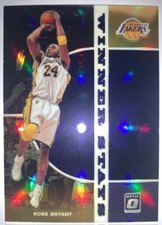 KOBE BRYANT 2019/20 PANINI OPTIC WINNER STAYS PURPLE PRIZM REFRACTOR INSERT #12