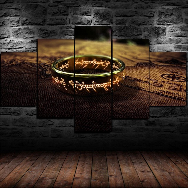 Framed Lord of the Rings Ring Map Poster Canvas Print Wall Art Decor 5