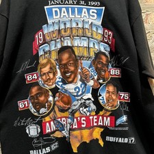 Vintage 1993 NFL Dallas Cowboys Caricature T Shirt reprint VK17394