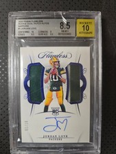 JORDAN LOVE 2020 FLAWLESS RPA ROOKIE PATCH SAPPHIRE RC 01/10 BGS 8.5 AUTO 10