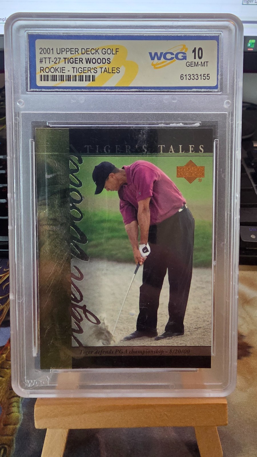 2001 Upper Deck Golf Tiger’s Tales Tiger Woods Rookie #TT‑27 – WGC Gem Mint 10
