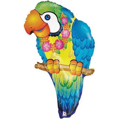 29'' Tropical Parrot w/ Hawaiian Lei Shape Mylar/Foil Balloon