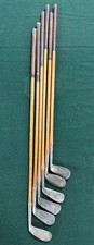 T14 Antique Vtg Lot 6 Spalding MacGregor Westward Ho Hickory Shaft Golf Club Set
