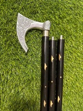 Vintage Handle Victorian Axe Fold able Wooden Walking Stick Walking Cane