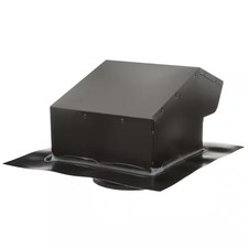 Goose Neck Roof Vent Cap 4 in Black Galvanized Steel Exhaust Pipe Cover Screen