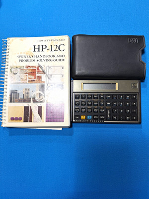 Hewlett-Packard HP-12C Vintage Financial Calculator w/ Case & Owner's Handbook